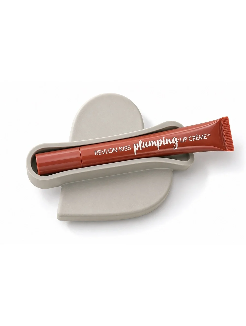 Revlon Kiss Plumping Lip Crème 510 Nude Honey w/ Heart Phone Lip Holder New